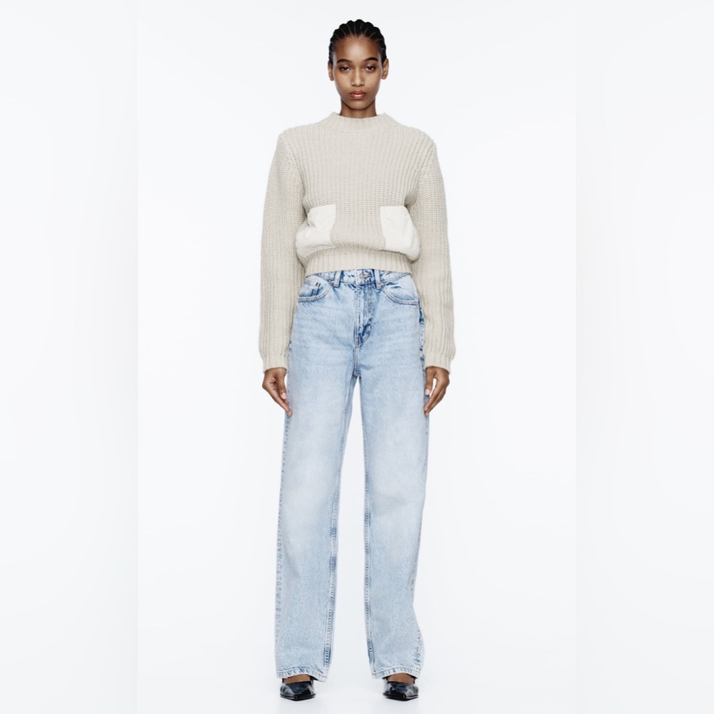 Zara - High Rise Long Length Straight Cut Jeans in Indigo - Never Worn!